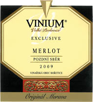 Merlot 2009 Pozdní sběr, Vinium