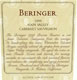 Beringer Private Reserve Cabernet Sauvignon  1999 Napa Valley, Beringer Vineyards