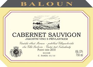 Cabernet Sauvignon 2010 Pozdní sběr, Baloun