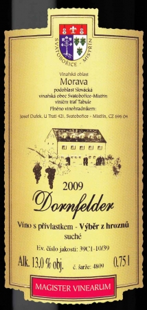 Dornfelder 2009 Výběr z hroznů, Dufek