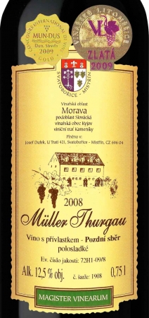 Müller Thurgau 2008 Pozdní sběr, Dufek