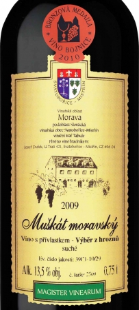 Muškát moravský 2009 Výběr z hroznů, Dufek