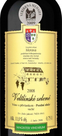 Veltlínské zelené 2008 Pozdní sběr, Dufek