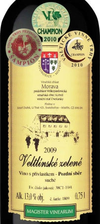 Veltlínské zelené 2009 Pozdní sběr, Dufek