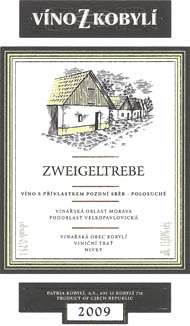 Zweigeltrebe 2009 Pozdní sběr, Patria Kobylí