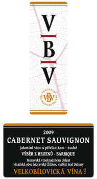 Cabernet Sauvignon 2009 Výběr z hroznů, Velkobílovická vína