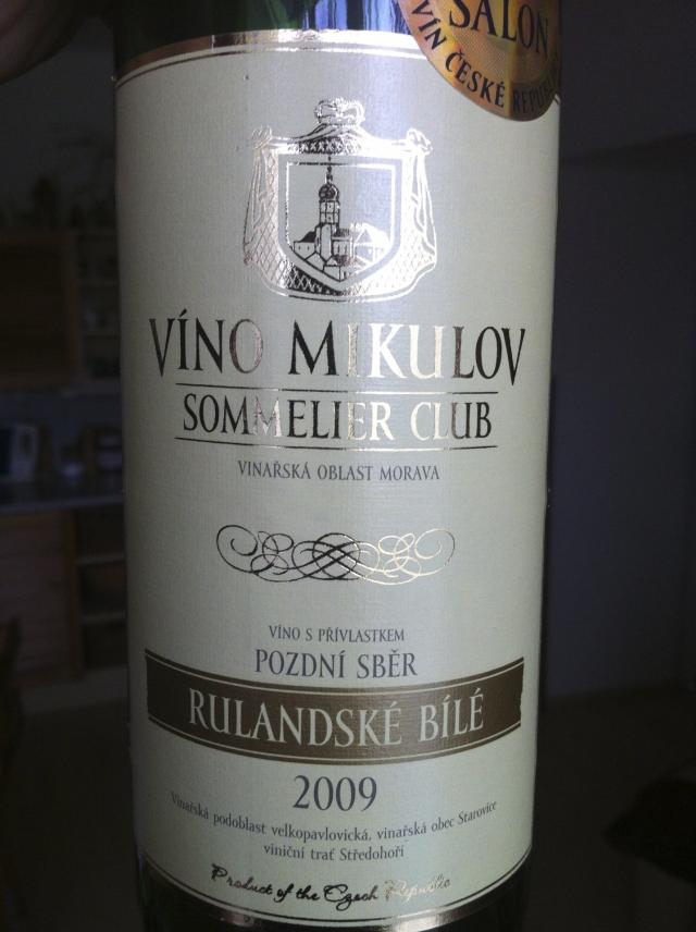 Rulandské bílé 2009 Pozdní sběr, Víno Mikulov