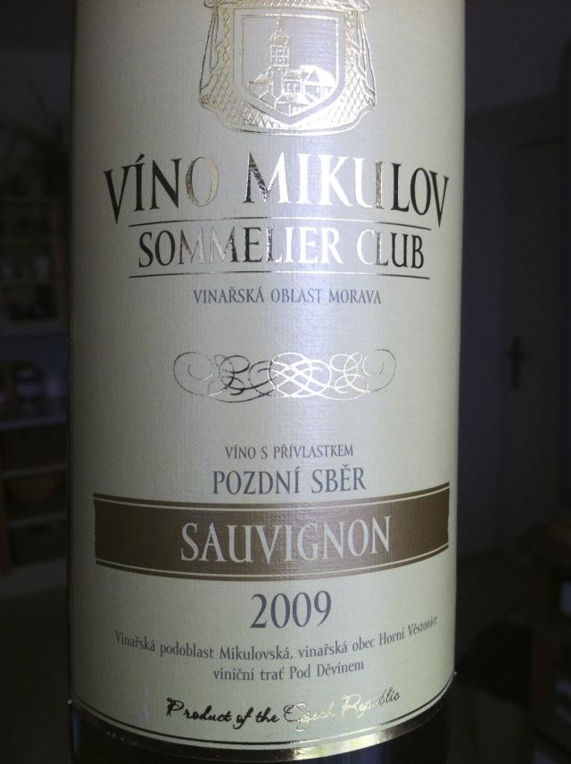 Sauvignon 2009 Pozdní sběr, Víno Mikulov