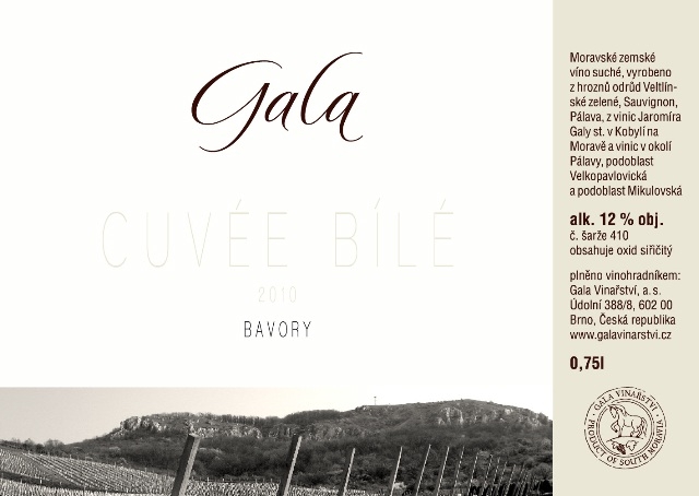 Cuvée Bílé 2011 Zemské víno, Gala