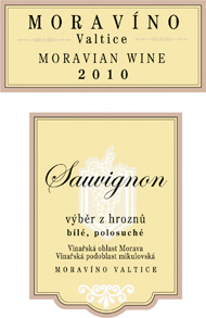 Sauvignon 2010 Výběr z hroznů, MORAVÍNO