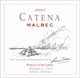 Catena Malbec  2007 Argentina, Catena