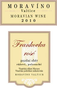 Frankovka rosé 2010 Pozdní sběr, MORAVÍNO