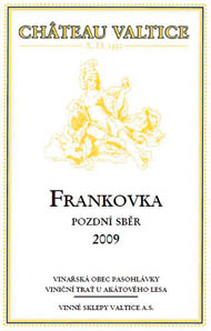 Frankovka 2009 Pozdní sběr, Vinné sklepy Valtice, a. s. - Château Valtice