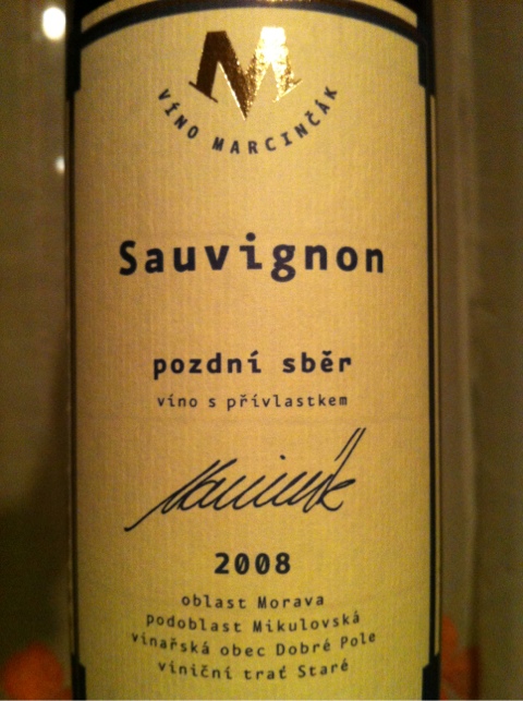 Sauvignon 2008 Pozdní sběr, VÍNO MARCINČÁK