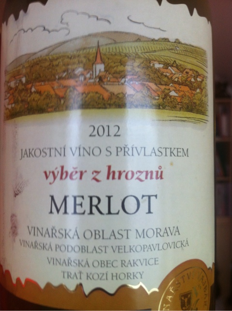 Merlot 2012 Výběr z hroznů, Vajbar Bronislav