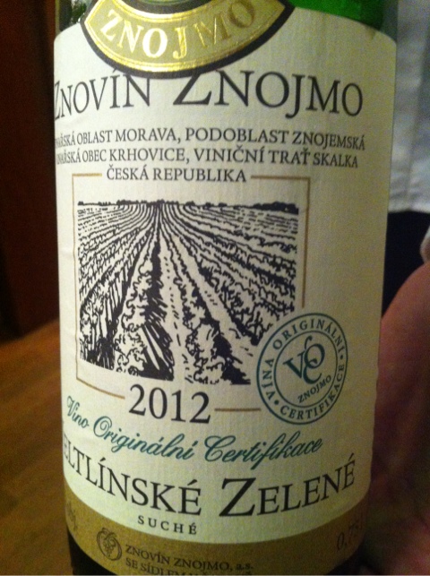 Veltlínské zelené 2012 VOC, Znovín Znojmo, a.s.