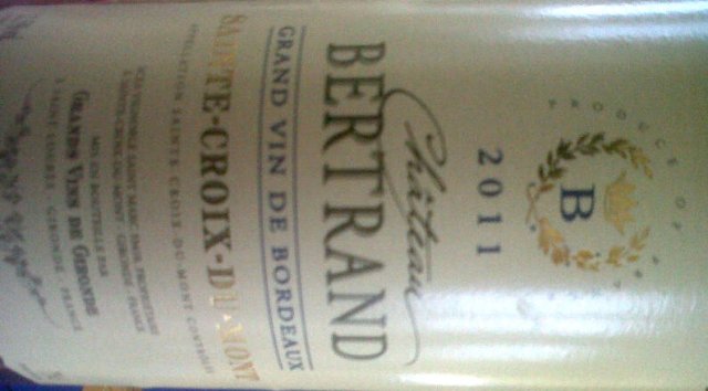 Chateau Betrand - Sainte Croix du Mont 2011 AOC, Chateau Bertrand